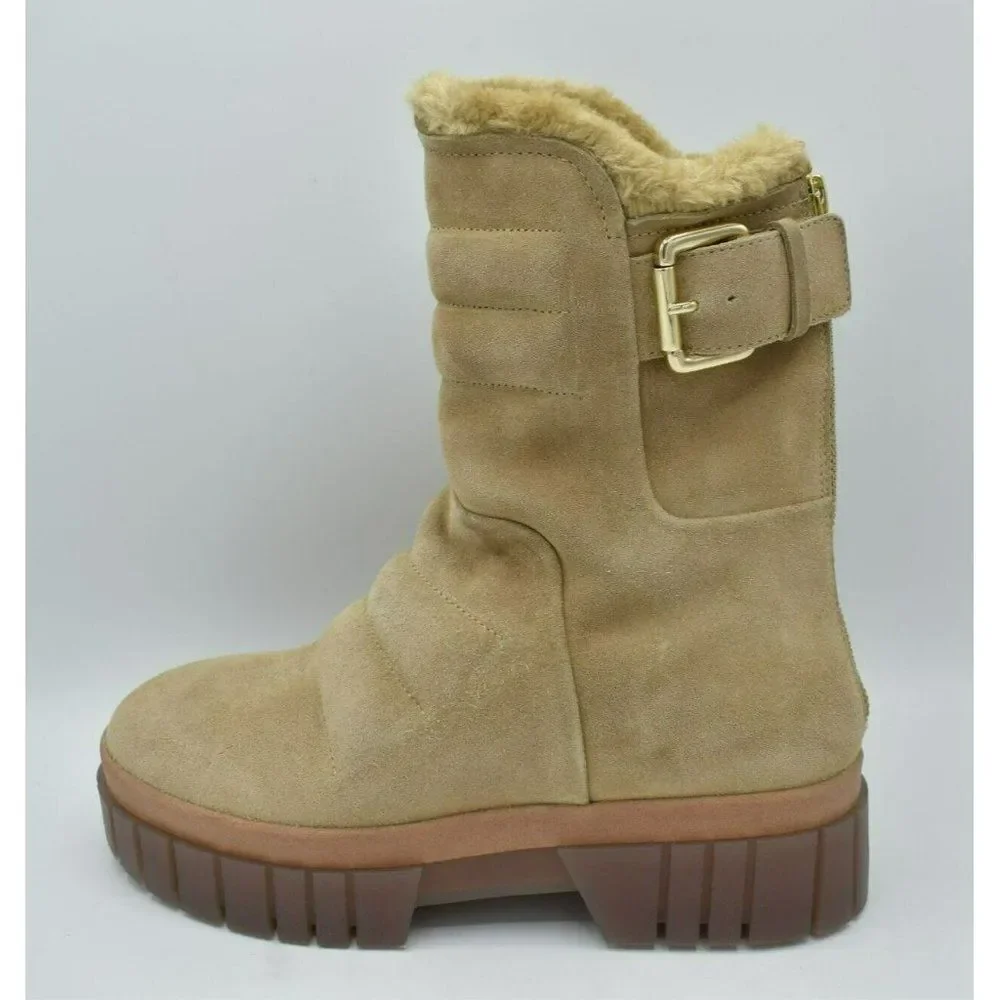 Free People EU 37.5 US 7.5 Fable Faux Fur Sand Suede Platform Zip Up Winter Boot